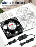 Wathai 12038 120mm x 38mm AC Axial Muffin Cooling Fan 110V 120V Dual Ball | High CFM Heavy-Duty Fan with AC Plug for DIY Cooling AC 120x120x38mm