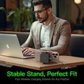 2026 for iPhone 16 Pro Max 3 in 1 Foldable Wireless Charging Station for MagSafe Magnetic Charger, Travel Stand 20W Charge Multiple Devices for