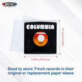 BCW 45 RPM Record Sleeves - 100 Count | Fits Standard 7 Inch Single 45s | Snug-Fit 2 Mil Polypropylene Outer Sleeves | Archival Plastic Covers for