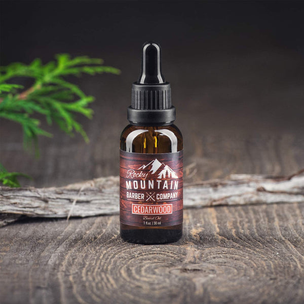 Rocky Mountain Barber Company MenÃ¢ÂÂS Cedarwood Beard Oil - Featuring Grapeseed Oil, Coconut Oil, Argan Oil and Real Cedarwood Essential Oil