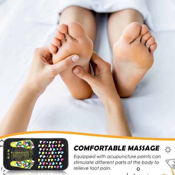 Trelaco Foot Massage Mat Reflexology Walk Stone Road Foot Massage Acupoint Mat for Acupressure Relaxes for Long Sitting Elderly Students and