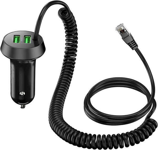Radar Detector Power Cord with Dual USB Charger Ports - Replacement Power Adapter Compatible with Valentine One, Escort, Passport, Uniden