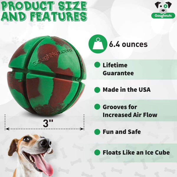 Goughnuts – Virtually Indestructible Ball - Guaranteed Dog Chew Toys for Aggressive Chewers Like Pit Bulls, German Shepherds, and Labs from 30-70