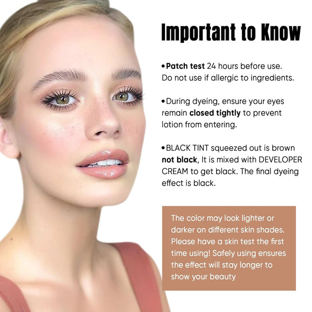 Lash Color Kit Instant Black Eyelash Color 8ml Easy to Use with Natural Results for Beginner Salon Beauty A-without eye 