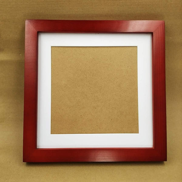 ZXTparts 8x8 Picture Frames with 6x6 Opening Mat. 8x8 Red Square Photo Frame Matte. Solid Wood The Tabletop or The Wall.The Plastic Panel.The