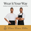 Will Well Chef Apron for Men and Women - 33" X 27" Large with 38" Waist Ties for a Comfy and Snug Fit, Durable and Lightweight, with 2 Spacious