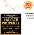 ZHGSERVU No Trespassing Signs Private Property No Soliciting Warning Sign 12” x 12” Heavy 0.40 Aluminum Rust Free Safety Sign Protect Your