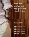 Fullmosa Metal Band with Case for Apple Watch 45/44/42/46/49/41/40/38mm | Fits iWatch Series 11 10 9 8 7 6 5 4 3 2 1 SE3/2/1 Ultra3/2/1,Stainless
