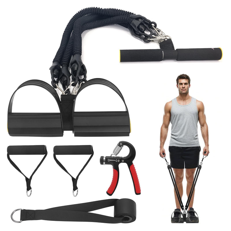 2025 Upgrade Pedal Resistance Band, 4-Tube Elastic Pull Rope Fitness Sit-Up Exercise Equipment at Home Gym Arm Abs Workout Equipment Leg