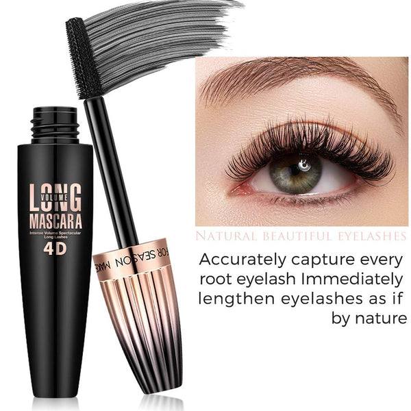4D Fiber Eyelash Mascara, Natural Waterproof Lasting Lash Mascara Black Volume, Lengthening Thickening Softer Fuller Lashes Amplify Eyelash Primer