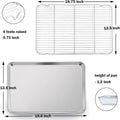 P&P CHEF 19.6 Inch Stainless Steel Baking Sheet with Rack Set (2 Pans+ 2 Racks), Cookie Sheets Baking Trays and Cooling Wire Racks, Oven &