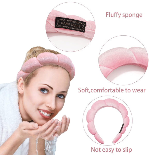 Ayesha Spa Headband for Washing Face Makeup Skincare Soft Sponge Hair band | Comfortable & Non-Slip | Headband for Beauty Routines | Ideal Gifts