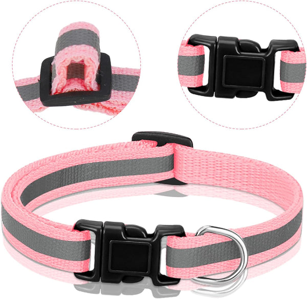 16 Pack Puppy Collars for Litter, Reflective Puppy Collars Adjustable Puppy ID Collars Soft Nylon Whelping Collars for Newborn Litter Puppy