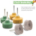 2 Inch Bristle Disc,6 Pieces Bristle Disc Grade - 120# 80# 50# Grit Abrasive Coating Removal Disc for Metal with 1/4 Inch Shank Attachment