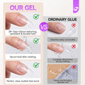 Gelike EC Gel Nail Glue for Press Ons: 6 in 1 Strong UV Nail Glue for Nail Tips and Acrylic Nail - Long Lasting 28 Days Hold Quick UV Cure - Hema
