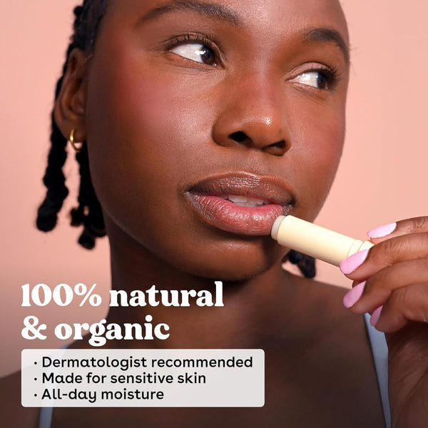 eos 100% Natural & Organic Lip Balm - Strawberry Sorbet, All-Day Moisture, Dermatologist Recommended for Sensitive Skin Care, Lip Care Products,