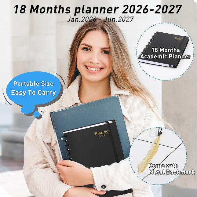 Daily Planner 2025-2026(July 2025 - December 2026) - 18 Month Planner with Tabs,