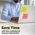 Post-It Pop-Up Notes Dispenser, Organizes Desk & Keeps Notes Nearby, Black Base, Clear Top, Includes 50 Sheets of 3 in X 3 in Canary Yellow Sheets
