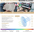 SIGVAN Ladies Reading Glasses Blue Light Blocking Spring Hinge Fashion Pattern Print Eyeglasses for Women