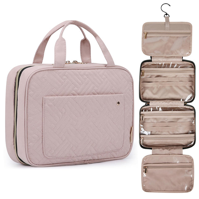 BAGSMART Toiletry Bag Travel Bag with Hanging Hook, Water-Resistant Makeup Cosmetic Bag Travel Organizer for Accessories