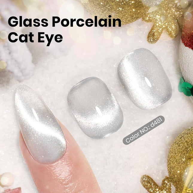 Beetles Cat Eye Gel Nail Polish - 15Ml Silver Shimmer Gel Polish with Magnet Soa