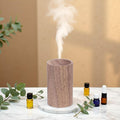 Brown Walnut Wood Essential Oil Diffuser,Wooden Aromatherapy Round Office Home Car Diffuser,Small Wooden Diffuser for Essential Oils Aromatherapy