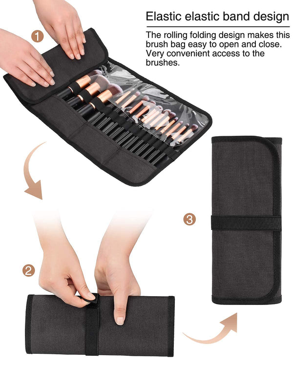 OCHEAL Makeup Brush Holder,Makeup Brush Organizer,Travel Makeup Brushes Bag Cosmetic Bags Pouch for Women Cosmetic Brushes Makeup Artist -Brushes