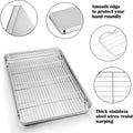 P&P CHEF 19.6 Inch Stainless Steel Baking Sheet with Rack Set (2 Pans+ 2 Racks), Cookie Sheets Baking Trays and Cooling Wire Racks, Oven &