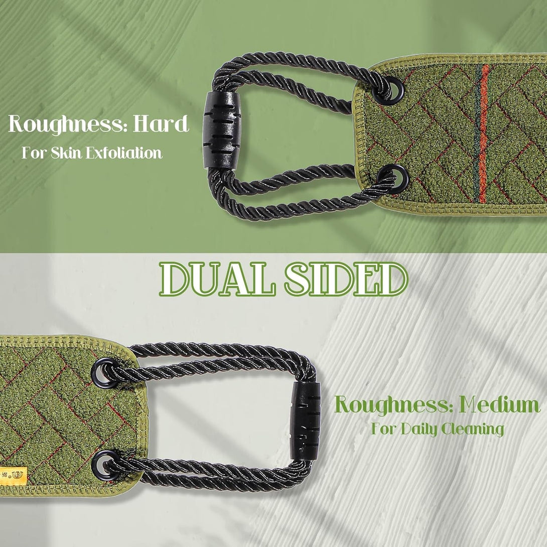 Long Body Scrubber Man Back Shower Double-Sided Exfoliating Body Scrubbers Exfoliating Cloth with Long Upgraded Handled Shower Scrubber for Men Bath Exfoliator