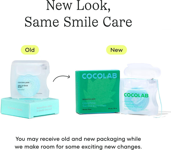 Cocofloss Expanding Woven Dental Floss by COCOLAB, Mint Scent, 4-Pack | Dentist-designed, 500+ interwoven fibers, coconut oil infused,