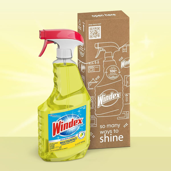 Windex Multipurpose Cleaner Disinfectant Spray Bottle, Packaging Designed to Prevent Leakage and Breaking, Surface Cleaning Spray, Citrus Fresh
