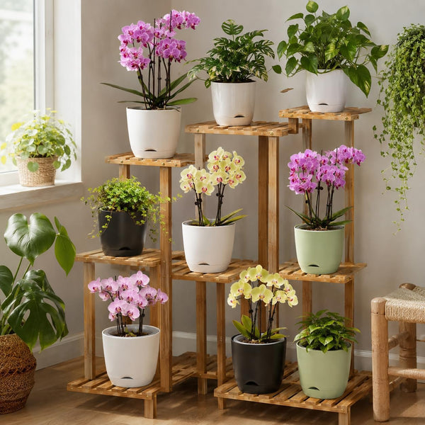 QCQHDU 2 Pack 5.7 Inch Orchid Pots with Holes for Repotting, Double-Layer and Self Watering Orchid Pot with Good Air Circulation Green 2packs 5.7IN