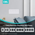 CML Decorator Screwless Wall Plate, 1-Gang Receptacle Outlet Cover, 8 Pack Hidden Screw Smooth Face Switch Plates, Standard Size 2.91"x4.68", UL