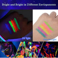 Glow in The Dark Under Blacklight Face & Body Paint Neon Body Paint Sticks | Skin Safe,Blacklight Glow Tattoo Markers,Washable Temporary Tattoo
