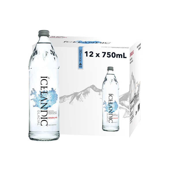 Icelandic Glacial Natural Spring Water, Sparkling, 25.3 Fl Oz Bottle 25.3 Fl Oz (Pack of 12)