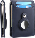 FALAN MULE Wallets for Men RFID Blocking Genuine Leather Bifold Minimalist Front Pocket Mens Wallet Dark Blue