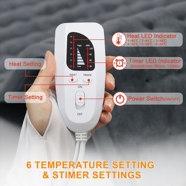 Heating Pad-Electric Heating Pads for Back,Neck,Abdomen,Moist Heated Pad for Shoulder,Knee,Hot Pad for Arms and Legs,Dry&Moist Heat & Auto Shut