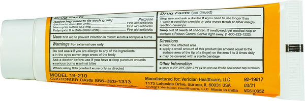 TheraCare Triple Antibiotic Ointment, 1 oz Tube | First Aid, Infection Protection for Minor Cuts, Scrapes & Burns, Bacitracin 1 Ounce