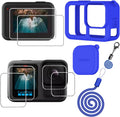 Hero13 Black Silicone Protective Case Bag Screen Protector for GoPro Hero13, Glass Screen Protector Soft Rubber Cover (Blue)