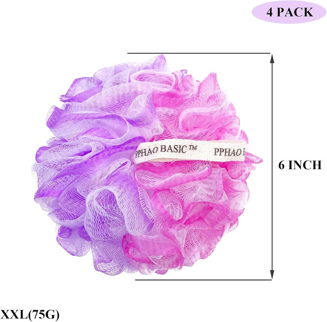 PPHAO - Extra Large Soft Mesh Net Luffa Loofa Loufa Puff - Loofah Sponge - 75G(X