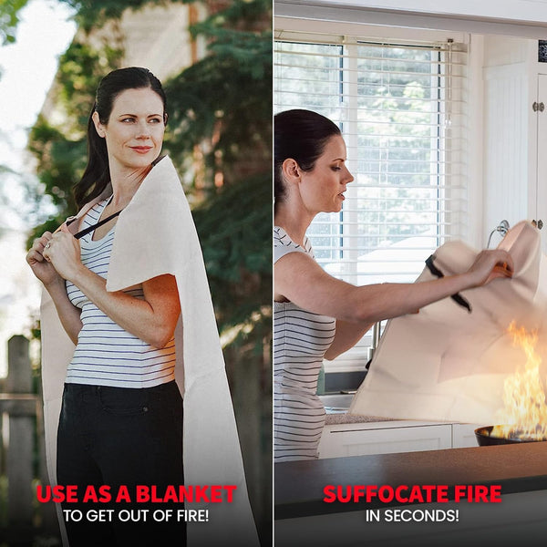 Prepared Hero Emergency Fire Blanket - 4 Pack - Fire Suppression for Kitchen, 39” x 39” Fiberglass Fire Blanket for Home 4-pack Red
