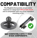 Bulletpoint Dash Mount Magnetic Cell Phone Holder Compatible with Magsafe Iphone Smartphones - 20Mm (0.787 Inches) Attachment Ball (Magsafe Holder