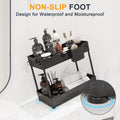 Sevenblue 2 Pack Under Sink Organizer, Under Bathroom Cabinet Organizer with Hooks Hanging Cup, Multi-Purpose Storage Shelf for Kitchen Bathroom,