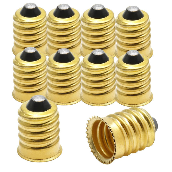 10Pack E14 to E12 Pure Copper Light Bulb Adapter Converter | Rated 250V 75W, Heat Resistant 200℃, Superior Conductivity, Screw-In Install, for LED