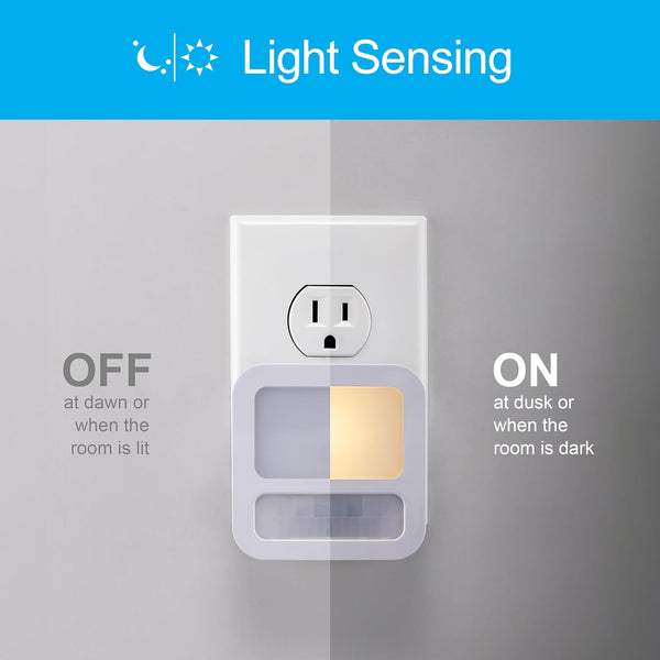 GE LED Motion Sensor Night Light, Plug-in, Dusk-to-Dawn Sensor, 20 Lumens, Soft White, Ideal for Bedroom, Bathroom, Kitchen, or Hallway – 40865 (1
