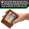 ID Stronghold RFID Blocking Front Pocket Wallet – Slim Minimalist Genuine Leather Wallet with Zipper Coin Pocket (Antiqued Brown)