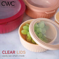 COOK WITH COLOR Prep Bowls with Lids- Wide and Deep Nesting Plastic Small Mixing Bowl Set with Lids, 8 Piece Set - Wide Bowls, Rose Rose 8 Piece