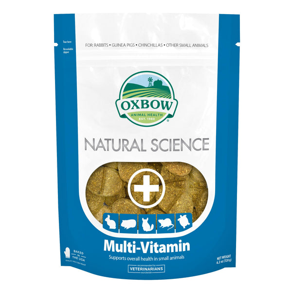 Oxbow Natural Science Multi-Vitamin, High Fiber Supplement for Rabbits & Guinea Pigs, Made with Timothy Hay, Multi-Pet Households, Omega 3 & 6