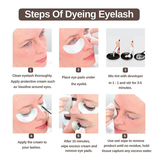 2-In-1 Eyelash & Eyebrow Kit, Professional Lash & Brow Color Kit, Lasting for 6 Weeks DIY Hair Coloring for Salon Home Use 7Ml (Black)