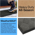 GORILLA GRIP 100% Waterproof All-Season WeatherMAX Doormat US Designed Natural Rubber, Stain Fade Resistant, Low Profile Indoor Outdoor Door Mats,